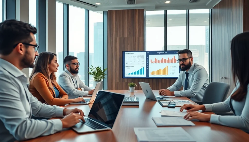 Professional meeting showcasing Corporate Tax Services in UAE with diverse business experts in a modern office.