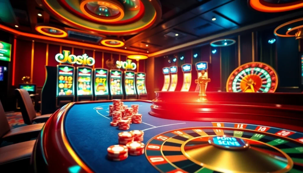 Jouez à vos jeux préférés au casino en ligne argent réel avec des images vibrantes de poker et de roulette.