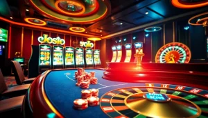 Jouez à vos jeux préférés au casino en ligne argent réel avec des images vibrantes de poker et de roulette.